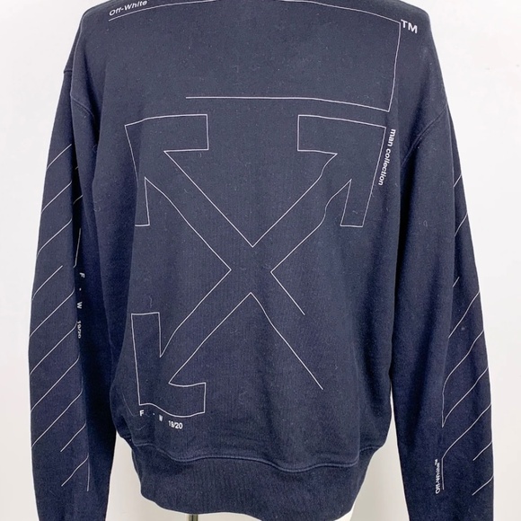 Off-White FW2020 Diagonal DesignerCrewneck Sweatshirt Great Springtime Deal. - Picture 4 of 5
